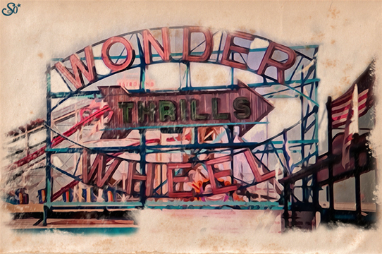 Coney Island Digital Illustration by Sophie Lo